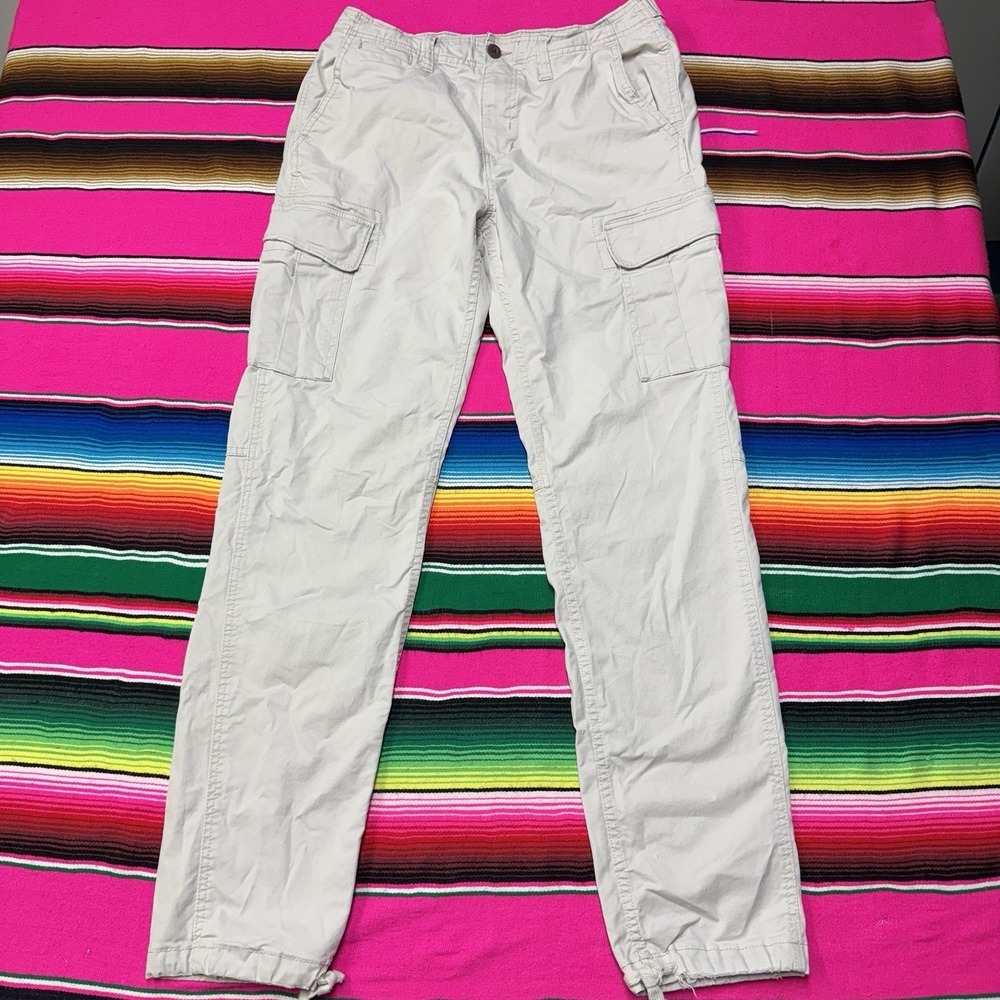 American Eagle Flex Cargo Pants Men's 32x36 Light Khaki Slim Gorpcore Y2K